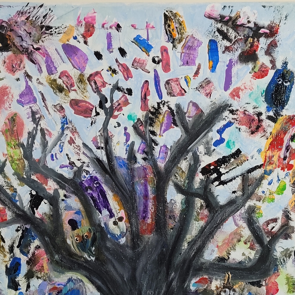 Abstract Multicolor Tree Art Canvas - Picture 2 of 5